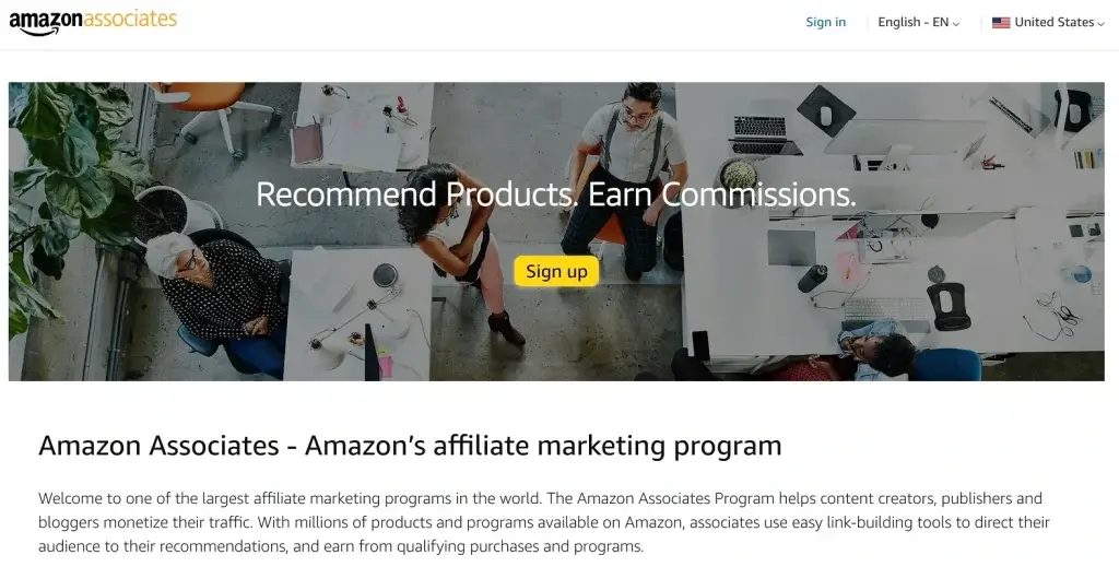 Amazon Associates affiliate marketing