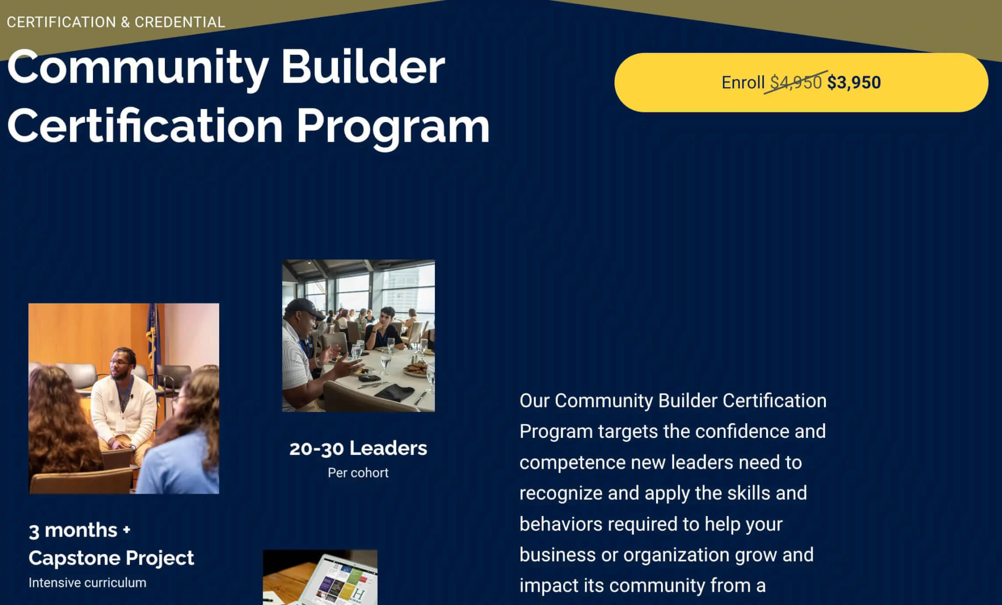 The community builder certification program, an example of DEI Training.