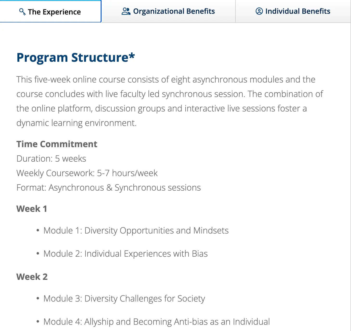 Leading Inclusive and Diverse Teams and Organizations course outline by University of Michigan is another example of a DEI Training program.
