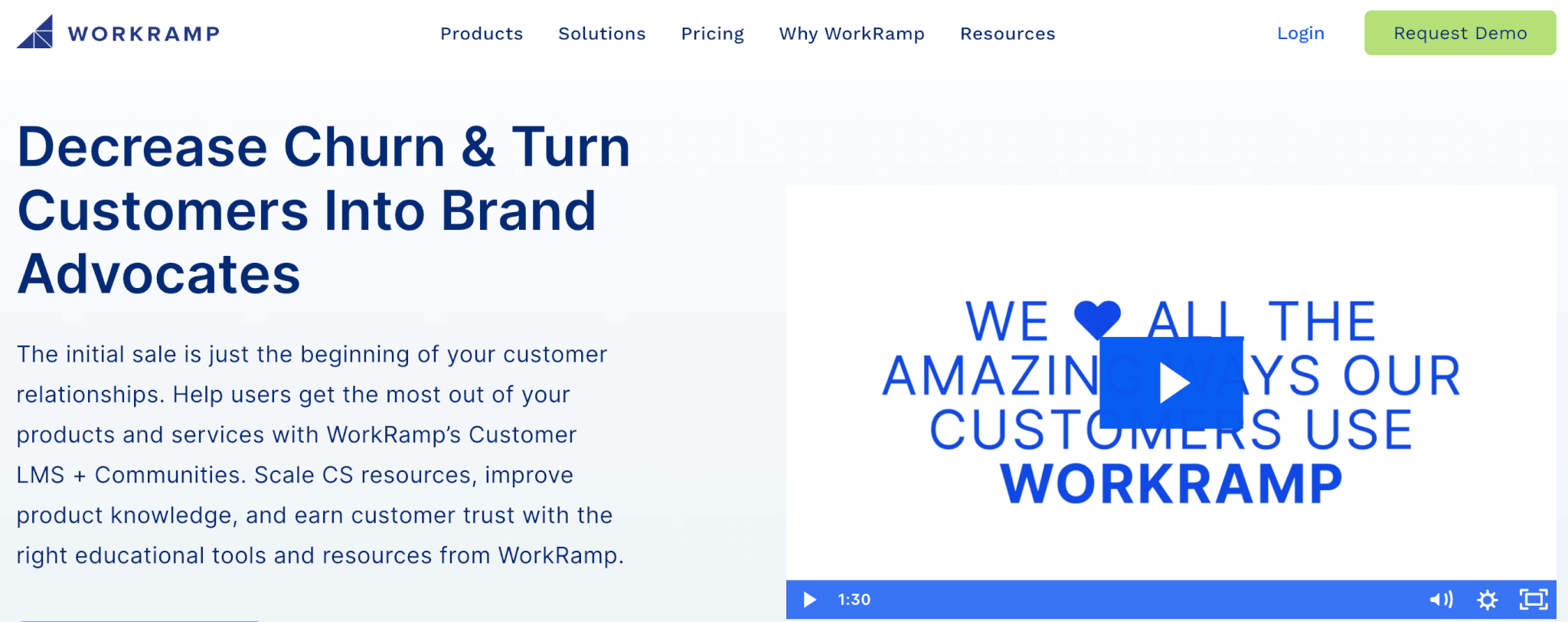 A screenshot of WorkRamp's website.