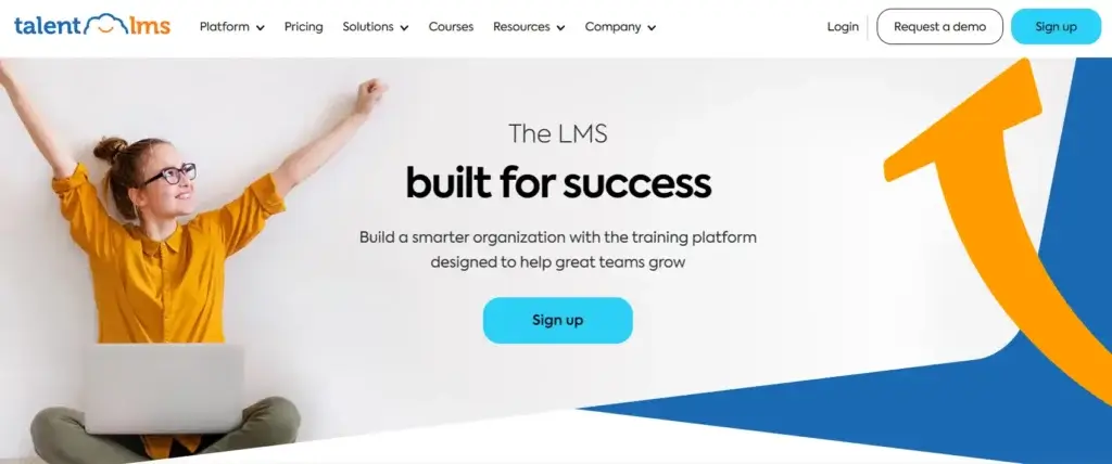 A screenshot showing part of TalentLMS website.