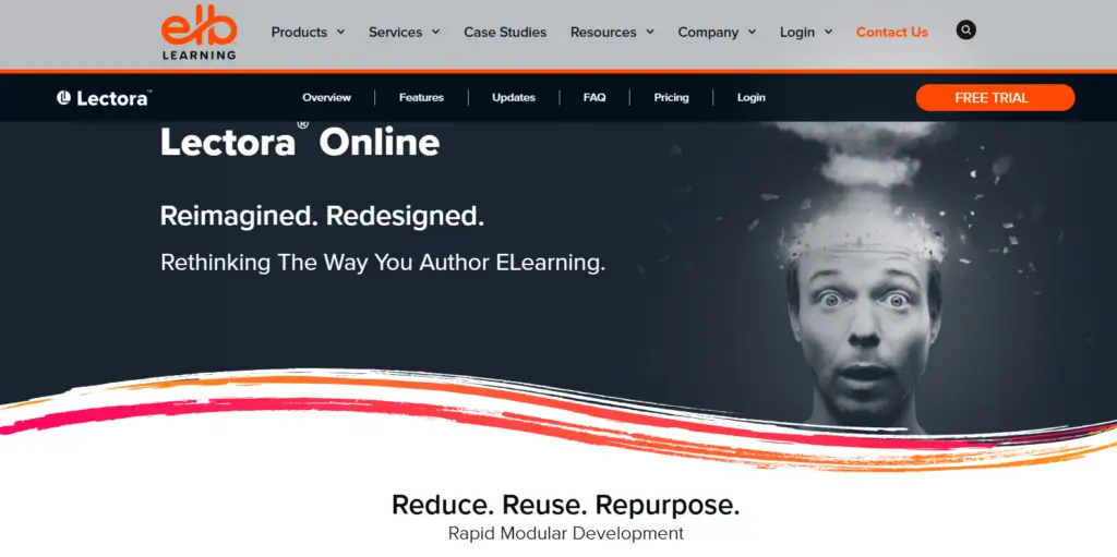 A screenshot showing part of Lectora Online'swebsite.